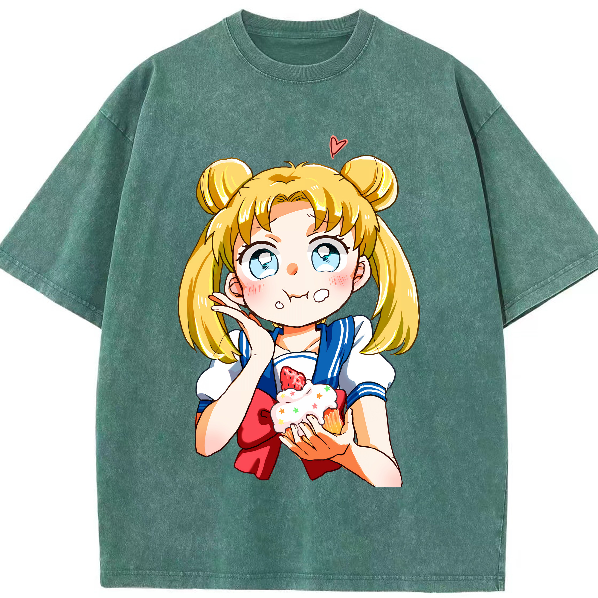 （画像用） 美少女戦士セーラームーン 愛野 美奈子 あいの みなこ Sailor Moon Aino Minako 綿100% ヴィンテージ風 半袖Tシャツ（フロントプリント）